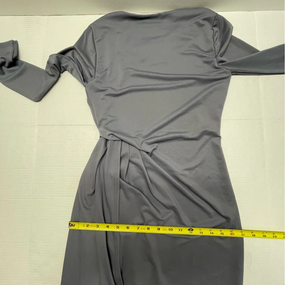 NWT Topshop Asymmetrical Crepe Sheath Dress Long Sleeves Lavender Purple Sz 4 - Picture 12 of 16